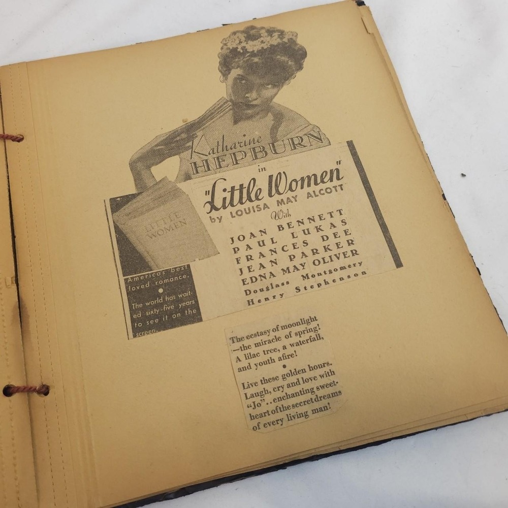 Antique Scrapbook 1930 1940s Little Women Katherine Hepburn Poems Poetry Vintage - Picture 3 of 16